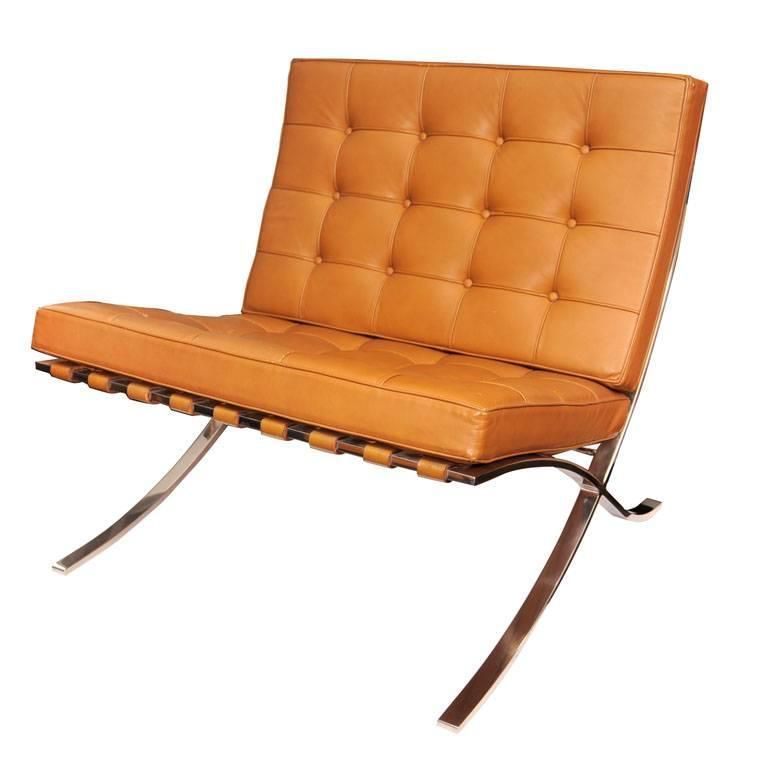 camel leather barcelona chair