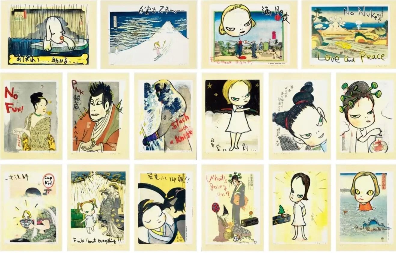 Yoshitomo Nara's "In the Floating World" collection of 16 prints, 1999
