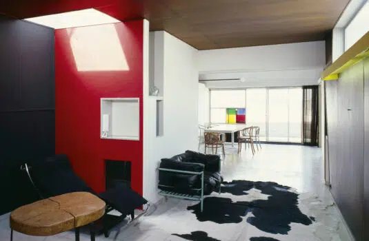 the living room in Le Corbusier's Paris apartment