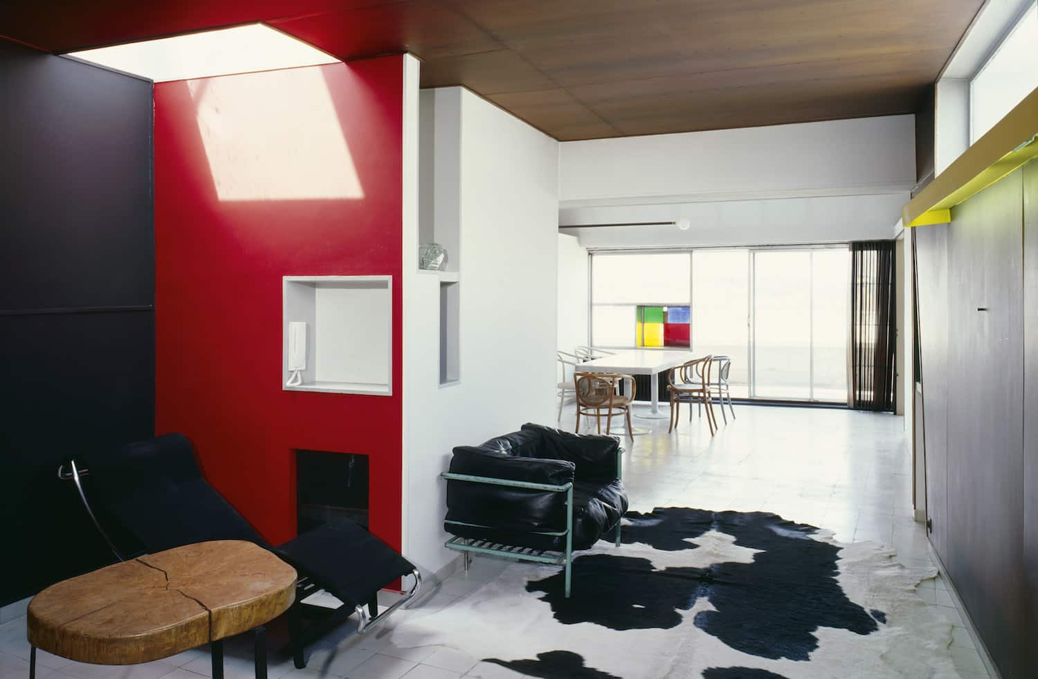 the living room in Le Corbusier's Paris apartment